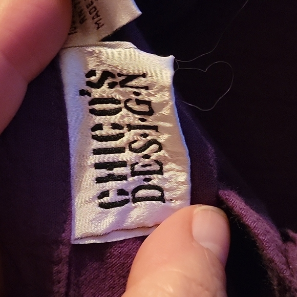 Womans Chicos Design Purple Tunic Button Front Size 1 100% cotton - Picture 8 of 9